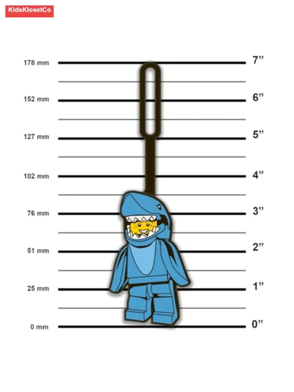 LEGO Shark Suit Guy Silicone Luggage Tag with Strap